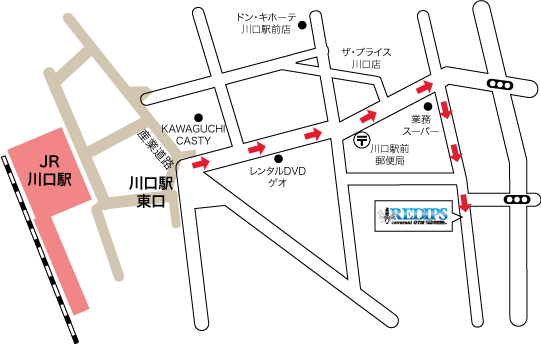 JR川口駅からの地図